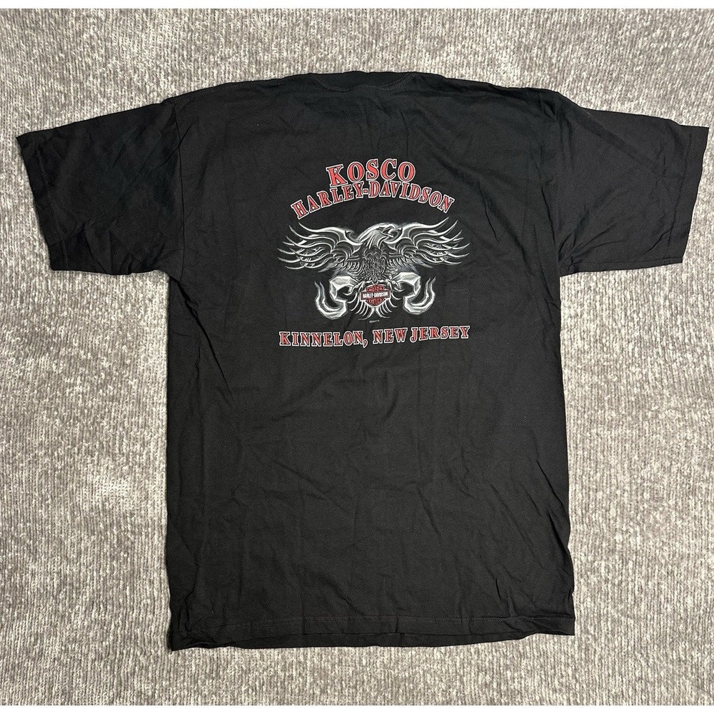Vintage Harley Davidson T Shirt Men's XL Black Kosco Kinnelon NJ Graphic Rare 90